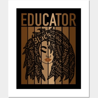 African American Educator Black Teacher Hair Art Posters and Art